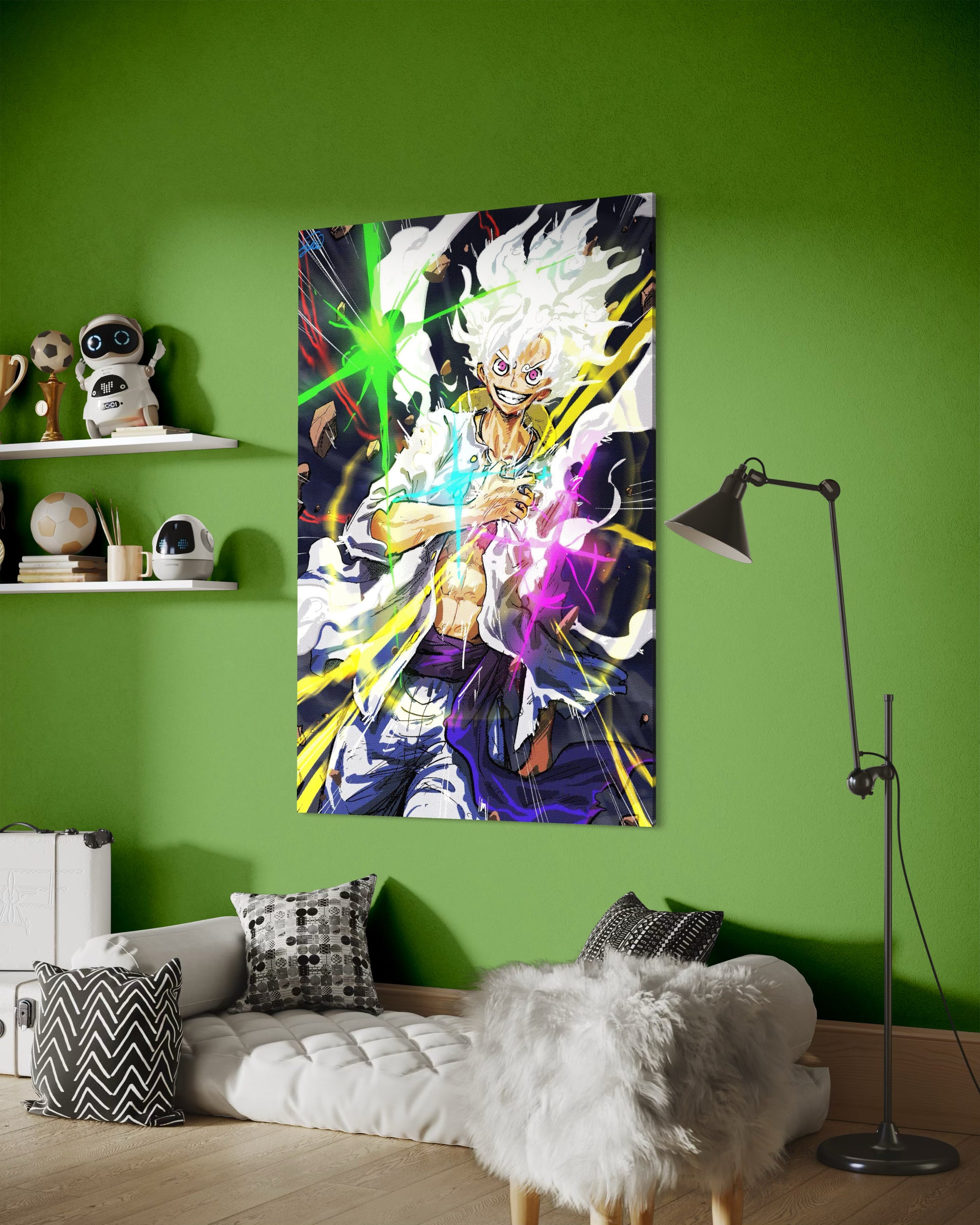 One Piece 5, stampa anime a colori in cornice rettangolare