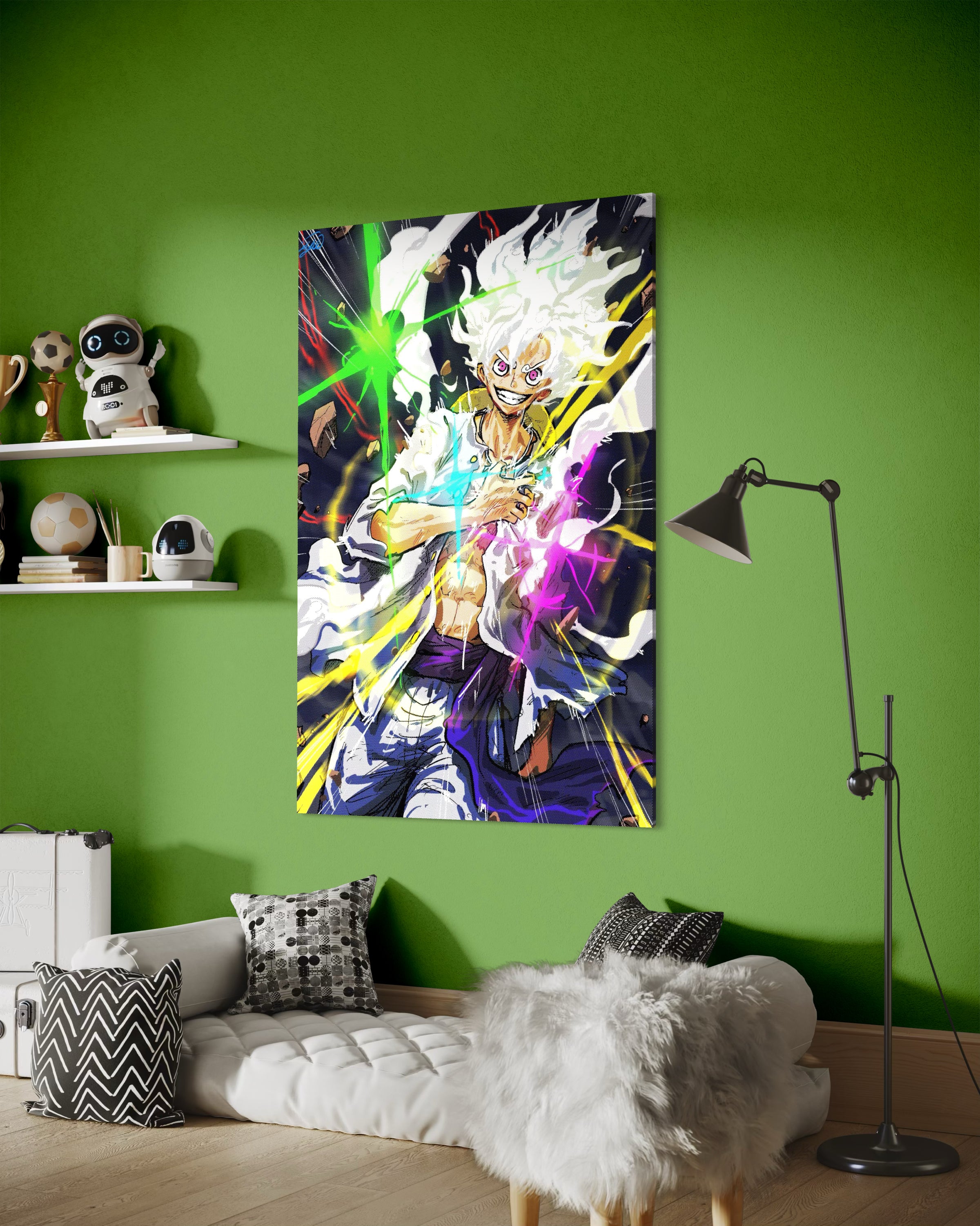 One Piece 5, stampa anime a colori in cornice rettangolare