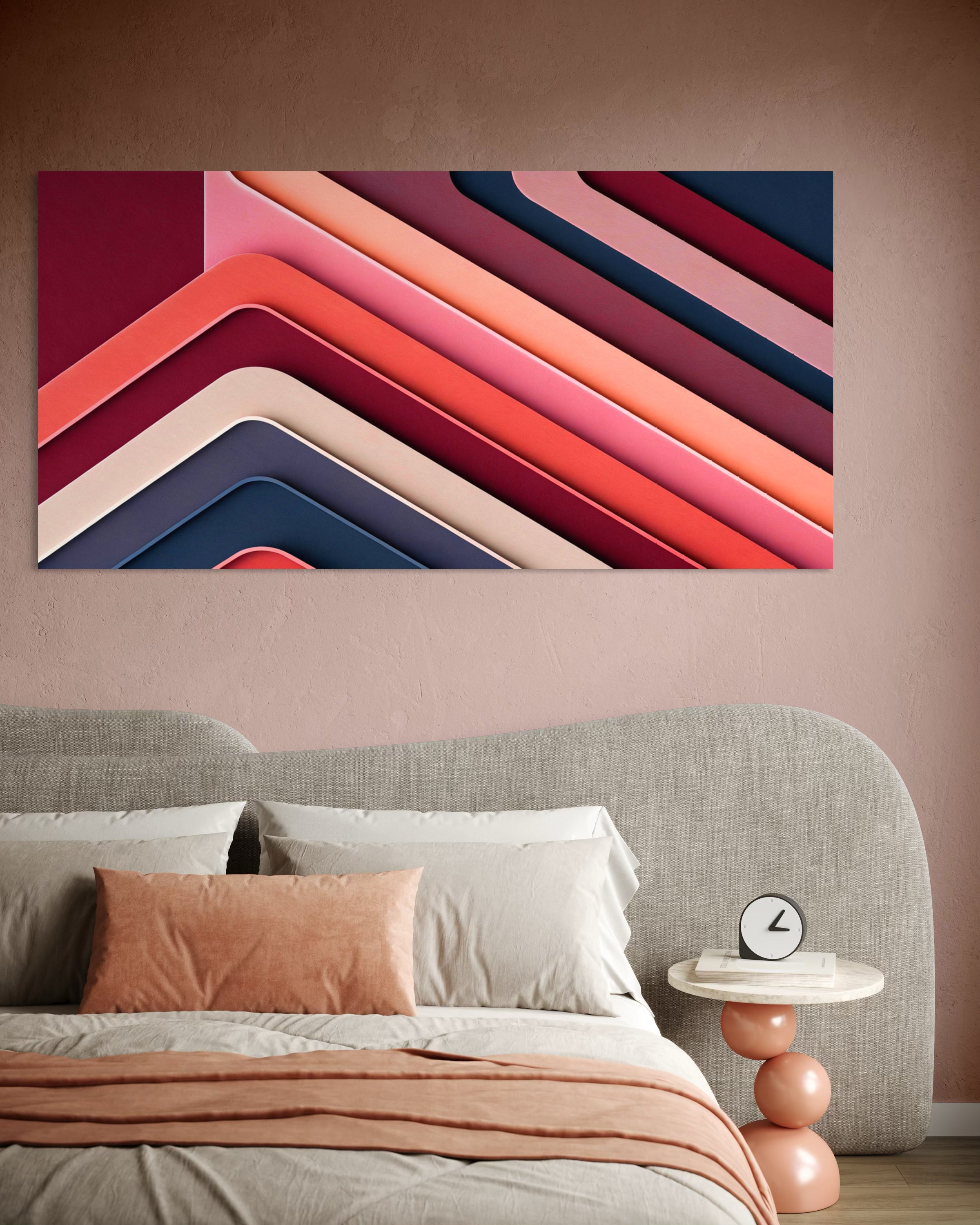 Mix: stampa decorativa astratta con cornici a linee multicolori