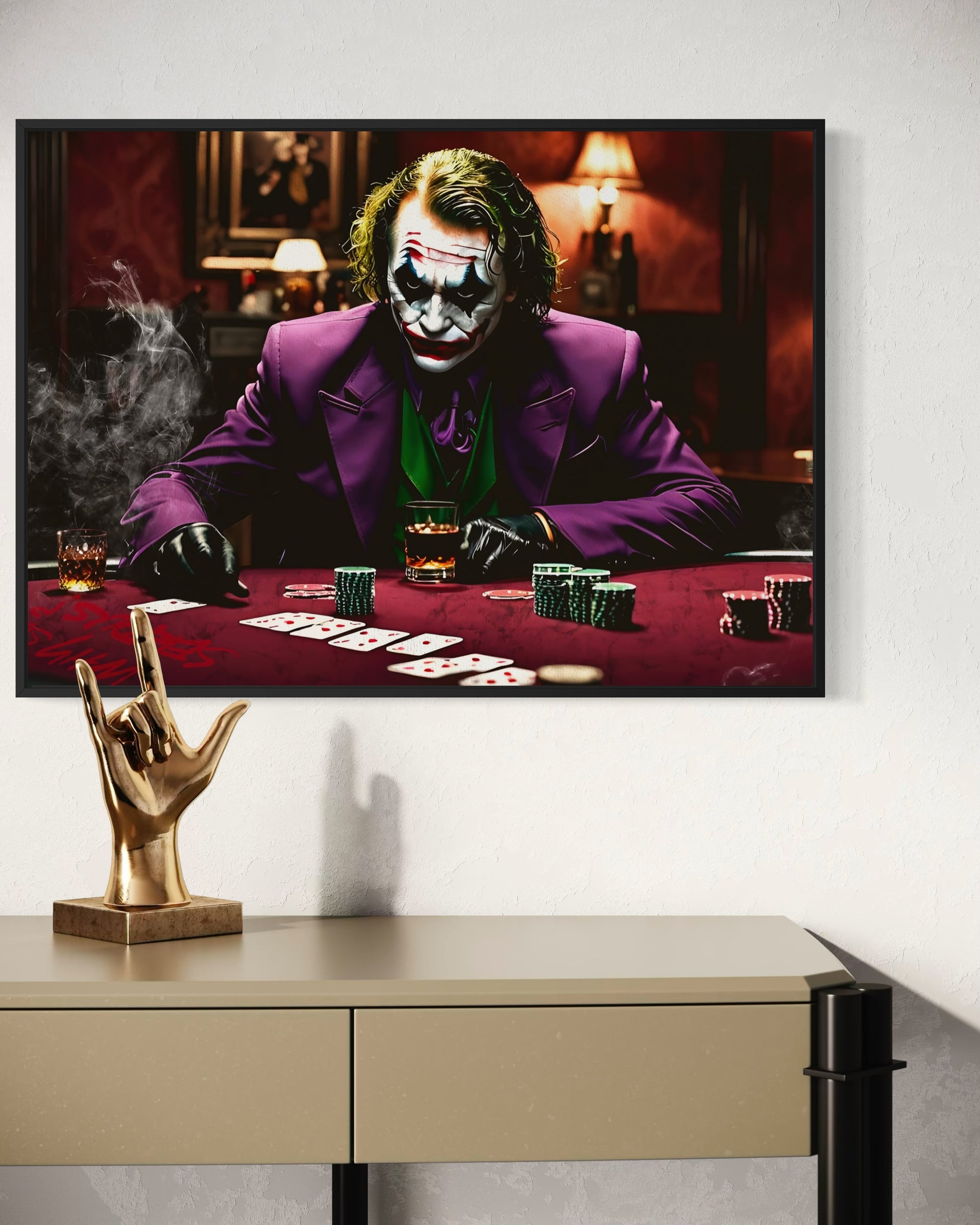Tavolo da poker con telaio nero e piano chiaro