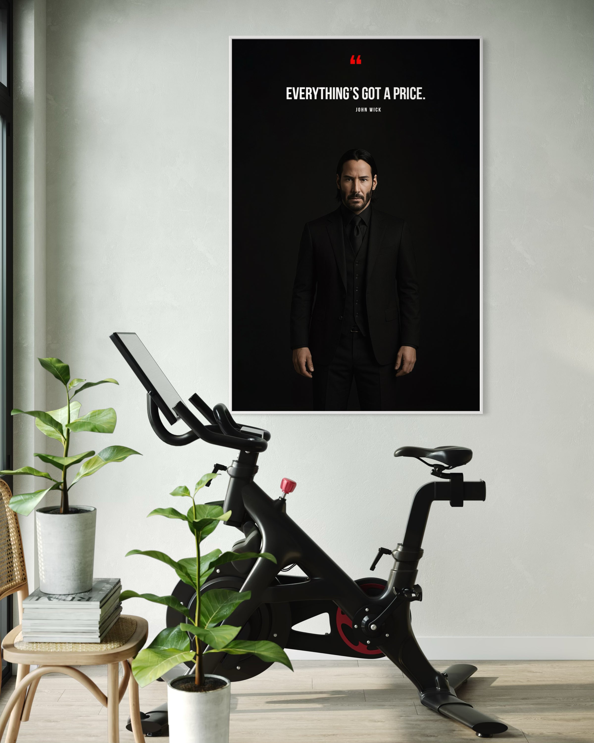 John Wick: poster incorniciato nero con uomo in abito e scritta rossa