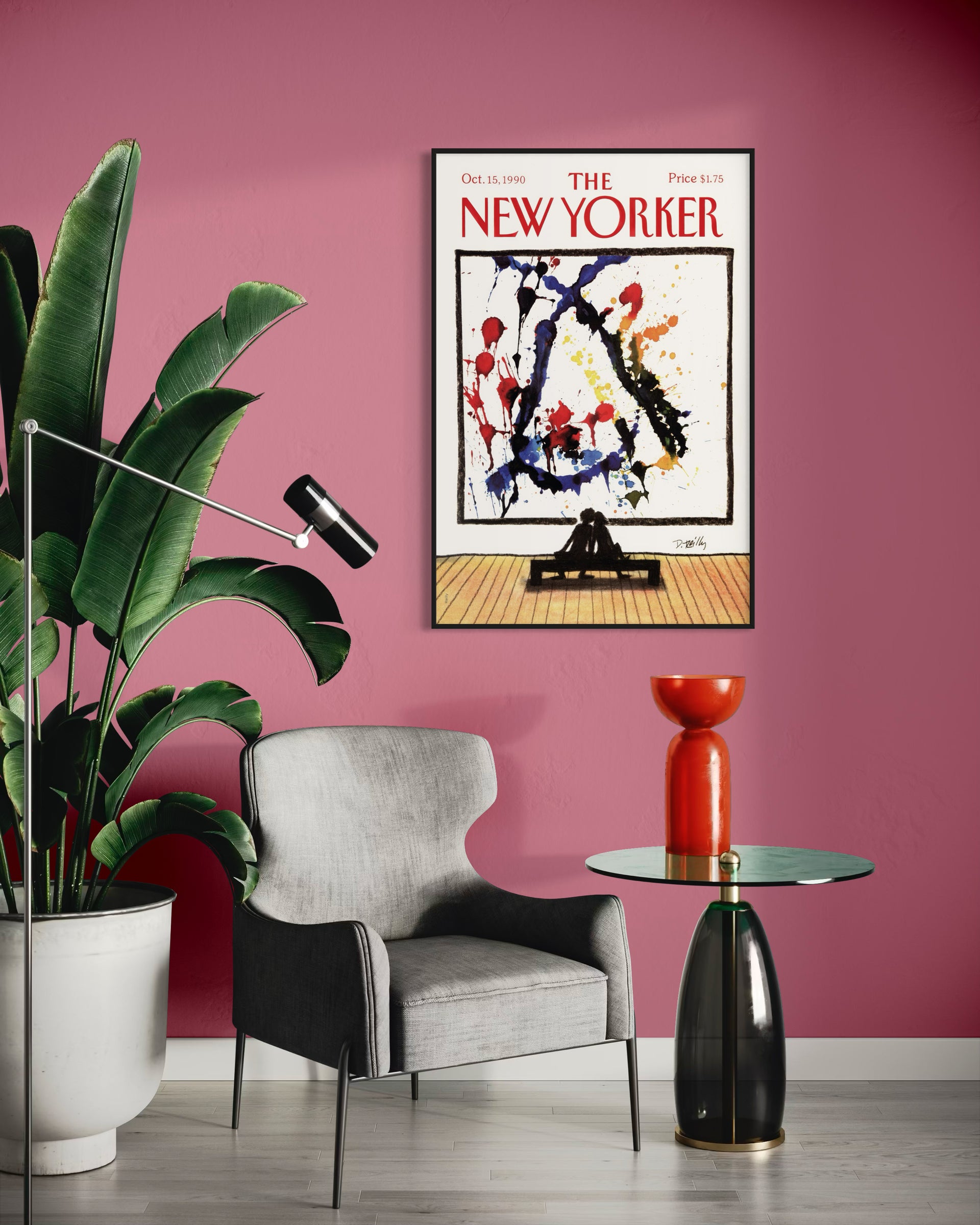 The New Yorker Poster Pollock con cornice nera e arte astratta splash
