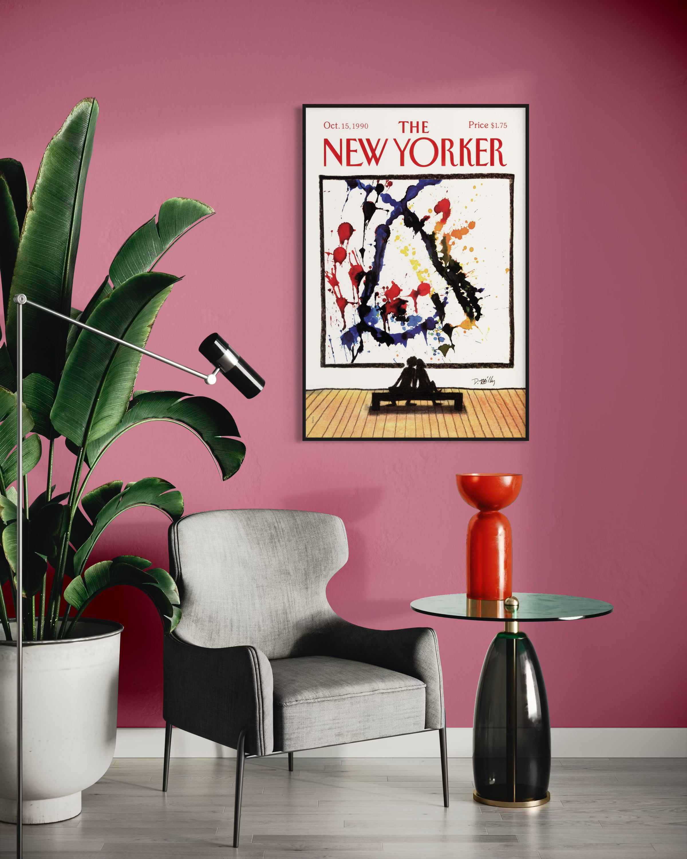 The New Yorker Poster Pollock con cornice nera e arte astratta splash