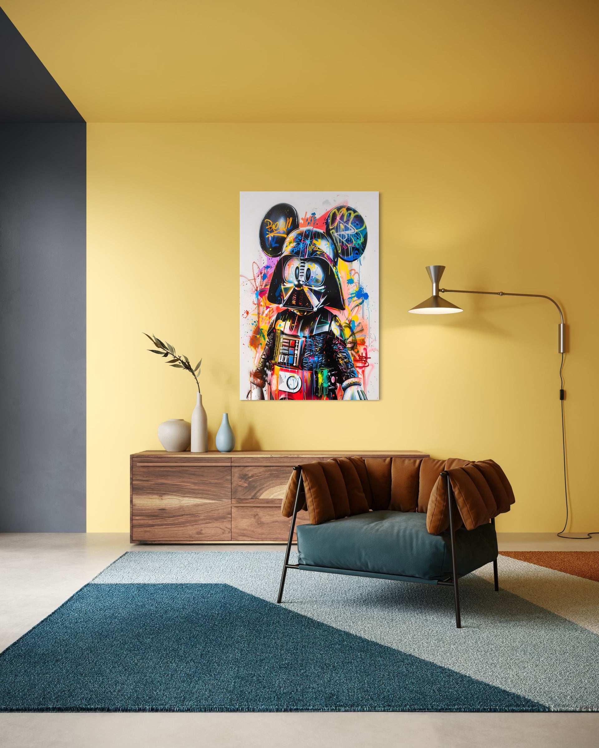 Stampa pop art Star Wars con Darth Vader colorato