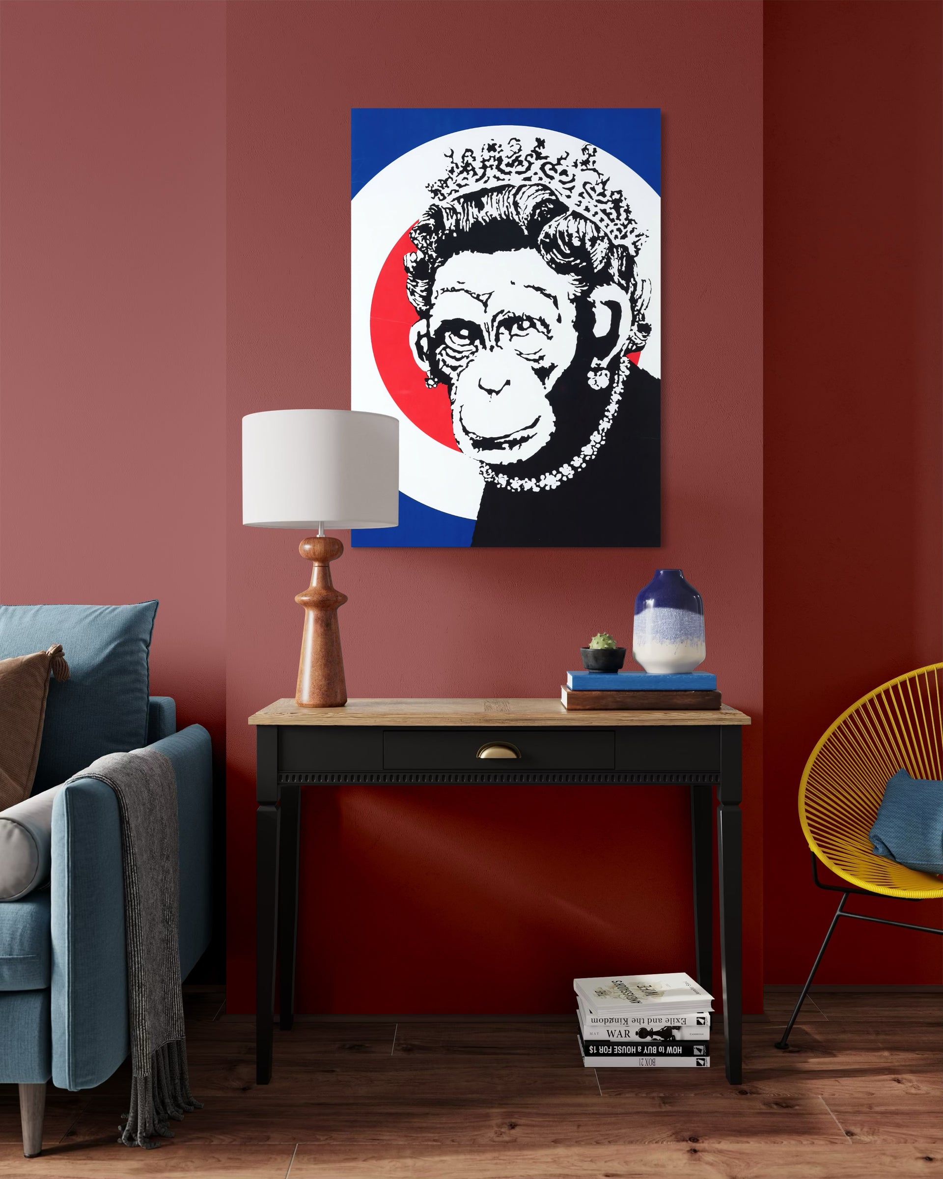 pop art queen: ritratto in stile pop, bianco e nero con cornice