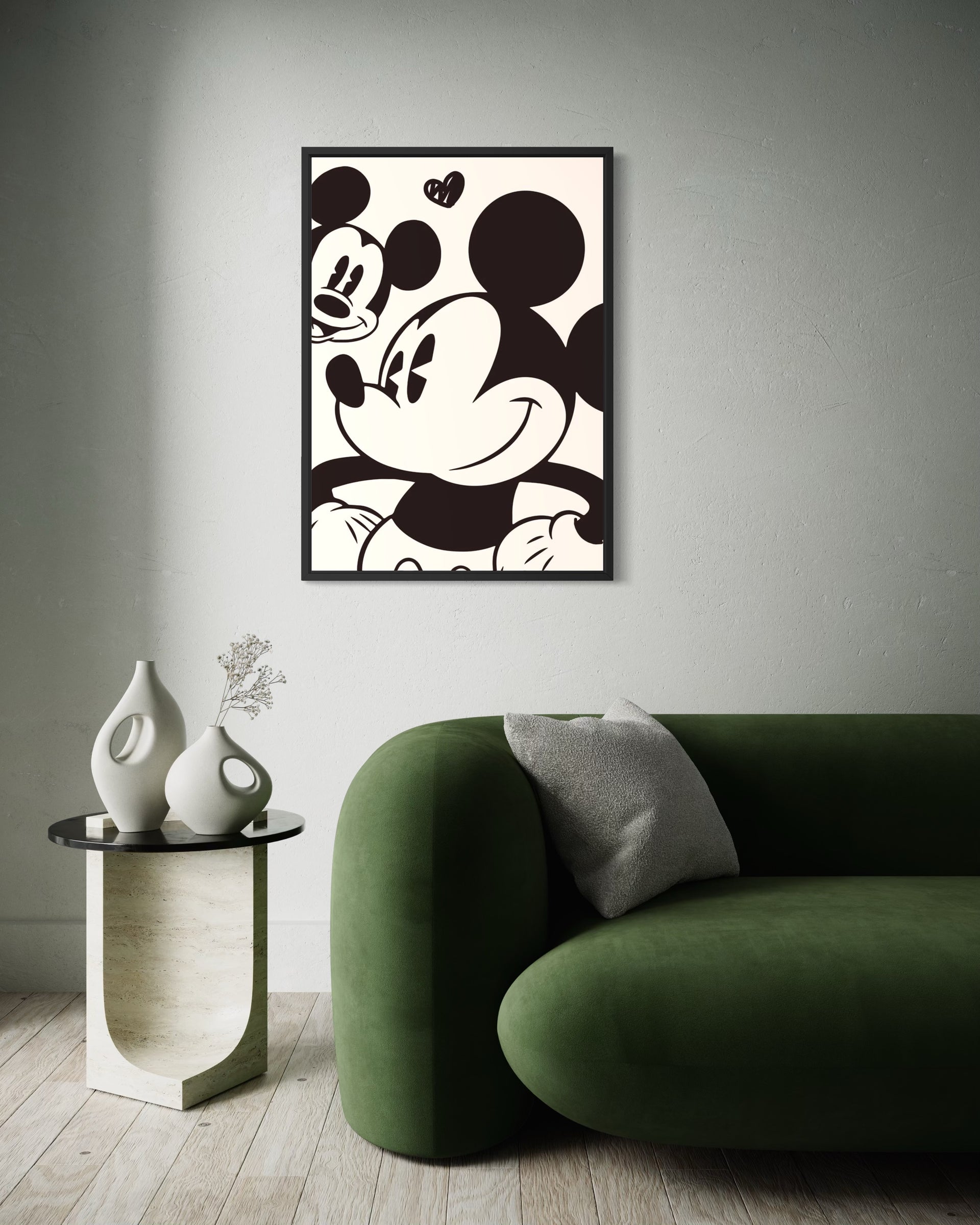 Selfie con cornice nera: stampa cartoon bianco e nero con fumetti