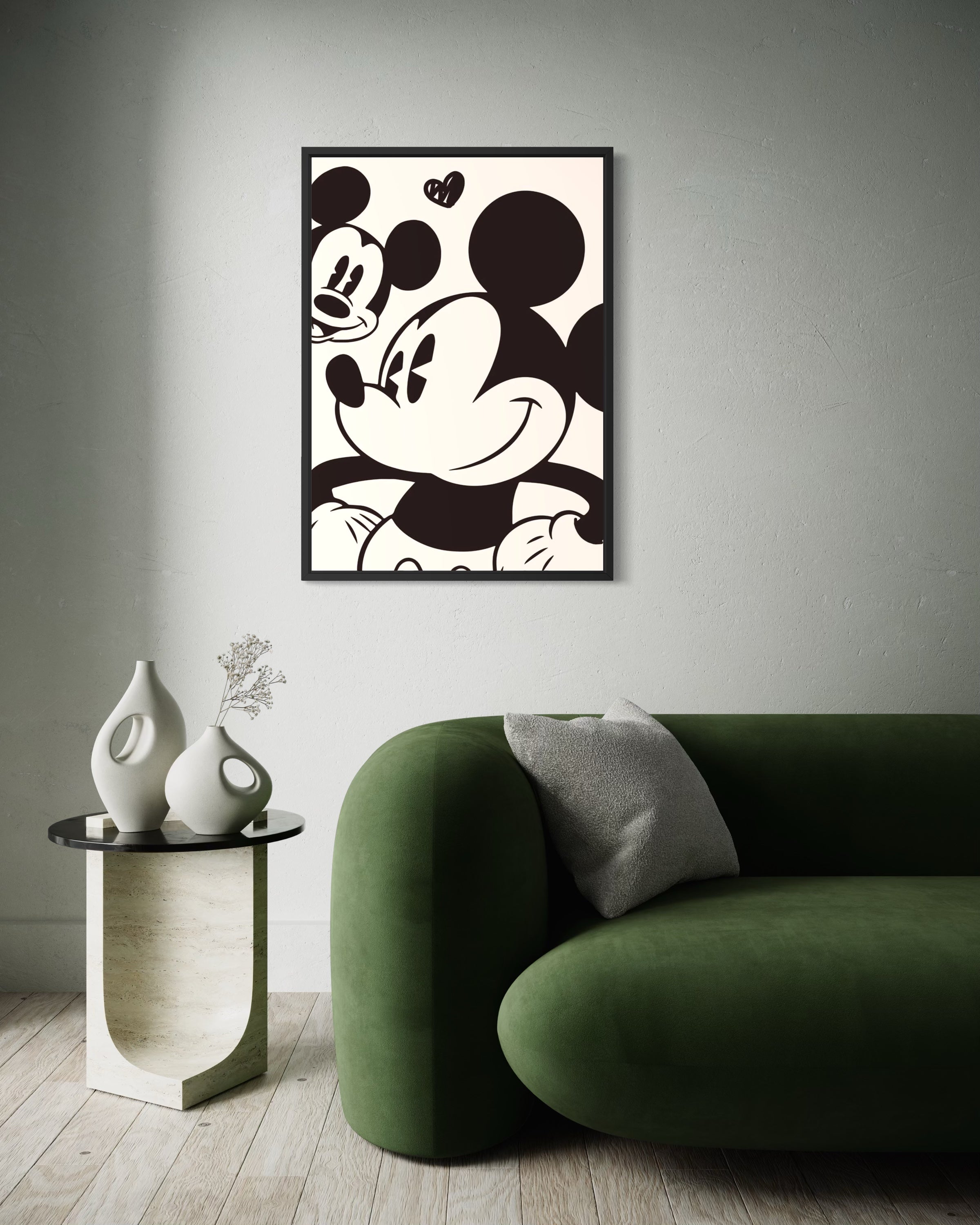 Selfie con cornice nera: stampa cartoon bianco e nero con fumetti