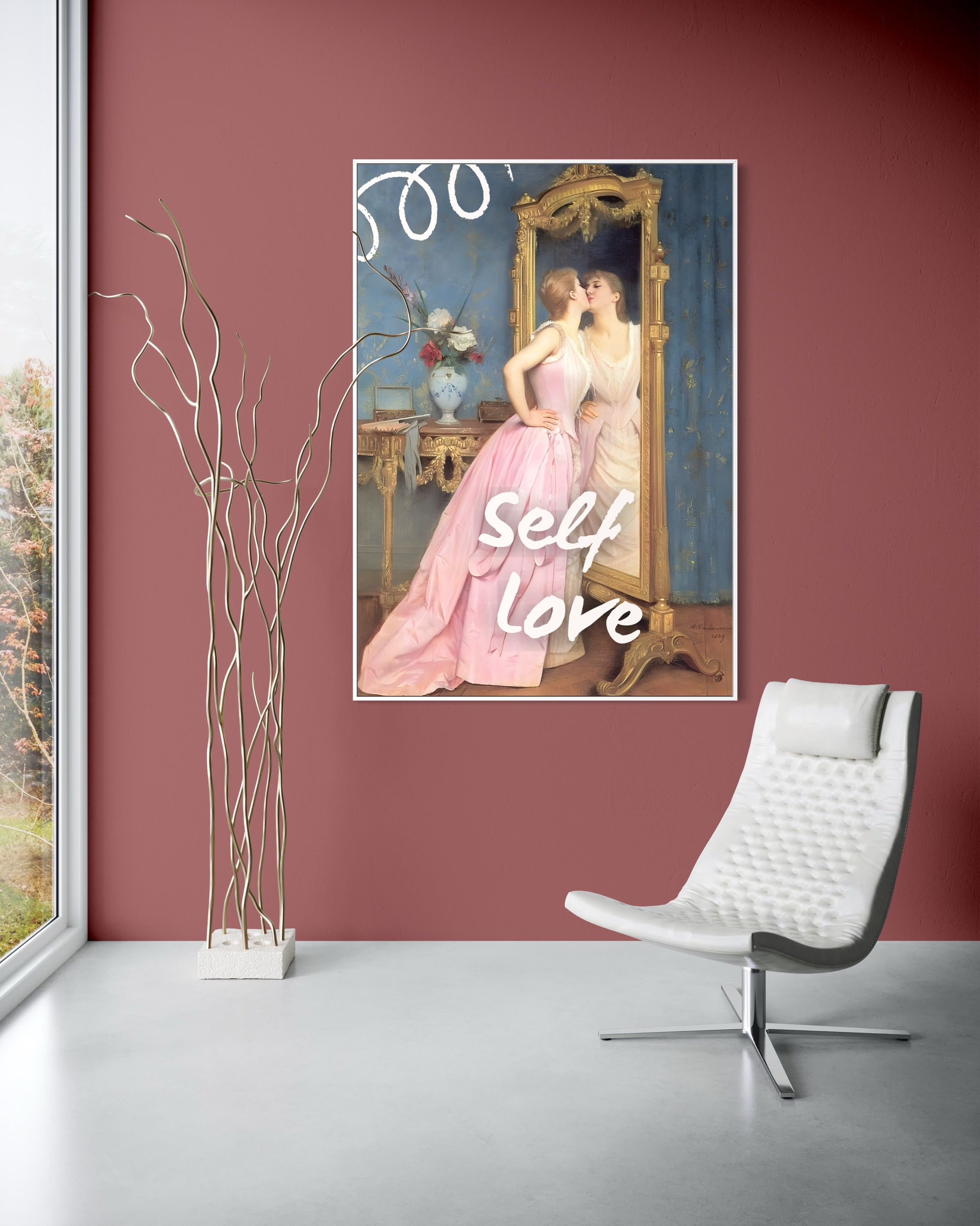 Amarsi sempre: quadro con scritta “Self Love”