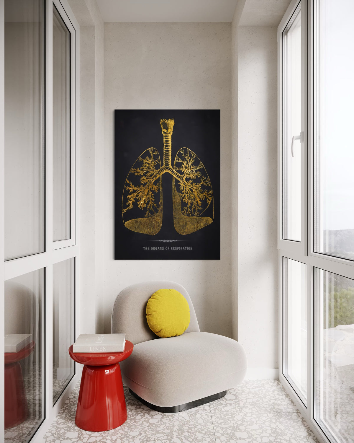 Stampa Albero della Vita con albero dorato su sfondo nero, formato quadrato