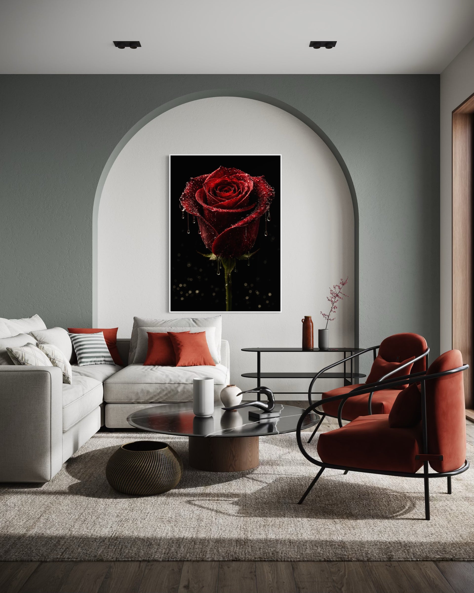 La Rosa d'Oro Zecchino, rosa rossa incorniciata