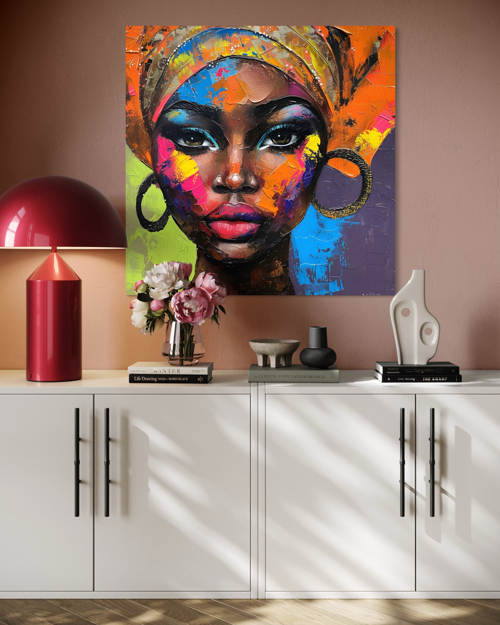 Stampa Sensual africana volto africano multicolore con cornice rettangolare