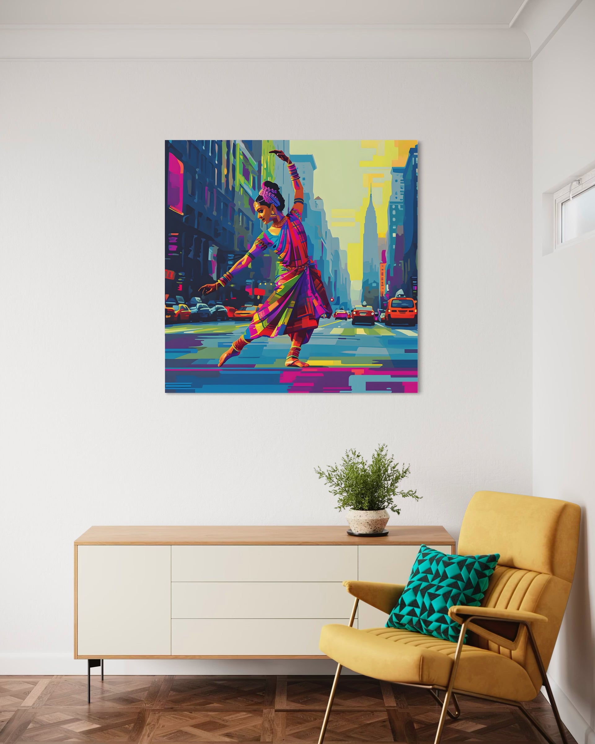 Danza Taj: quadro con ballerina in colori vivaci