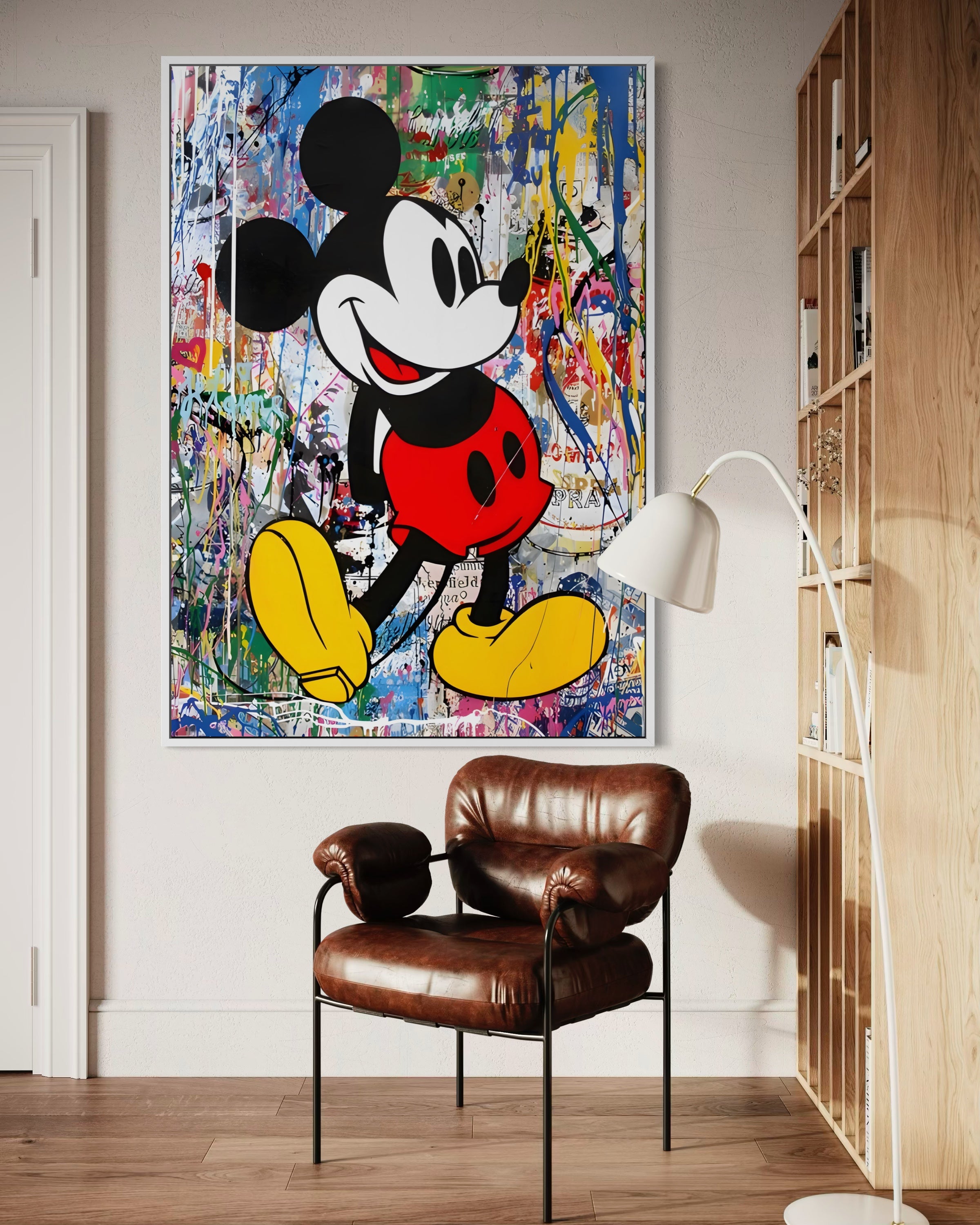 Love Topolino pop art: quadro con Topolino colorato, cornice
